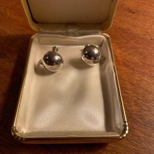 Mexican Taxco Silver 925 Half Stud Earrings